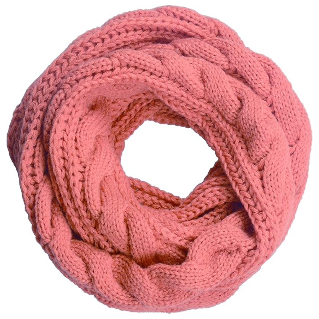 Versatile women's warm ribbed knitted scarf, ideal for chilly winter days.
