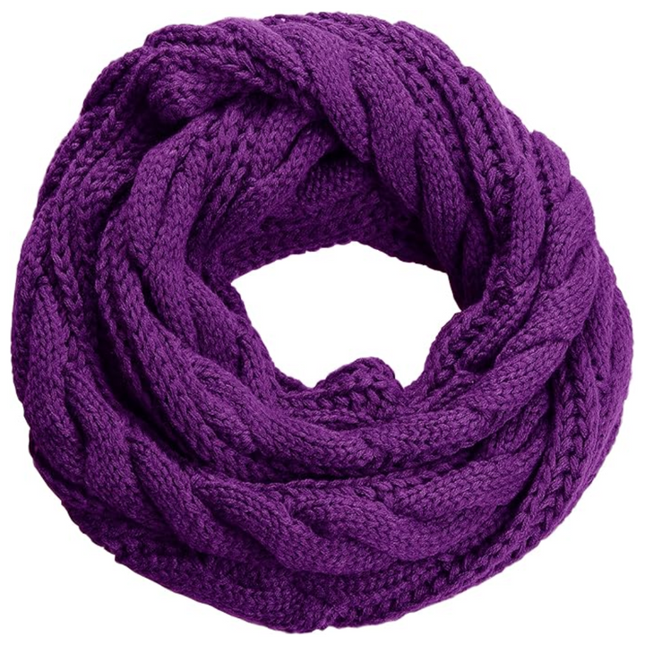 Stylish women's ribbed knitted scarf, a chic accessory for fall and winter fashion.