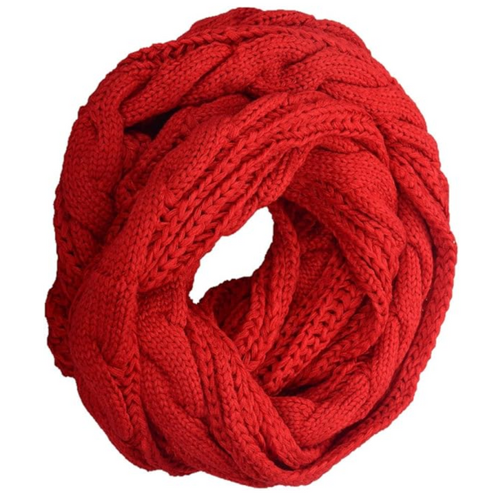 Keep warm with this women's chunky ribbed knit winter scarf, essential cold weather wear.
