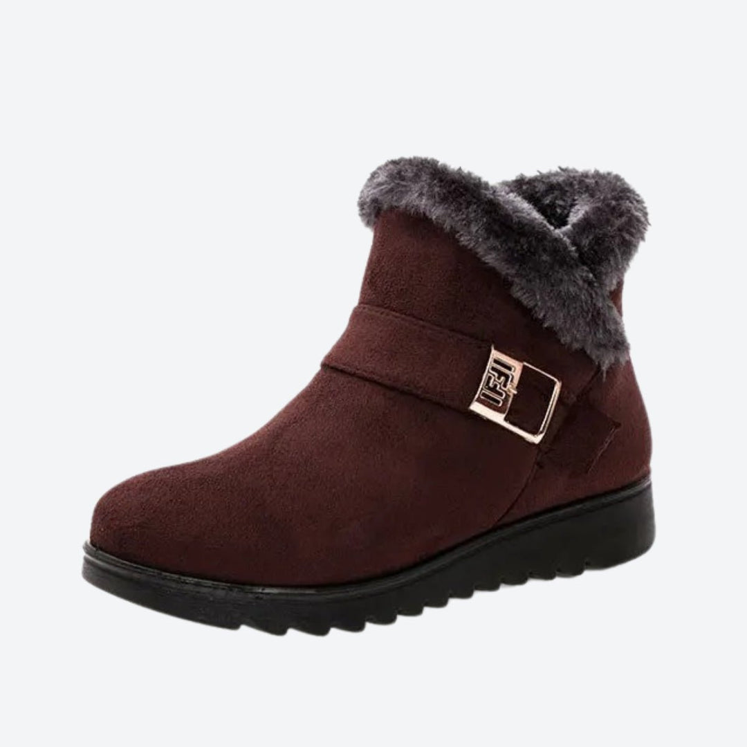 Cozy women's winter footwear, warm ankle boots with durable anti-slip sole.