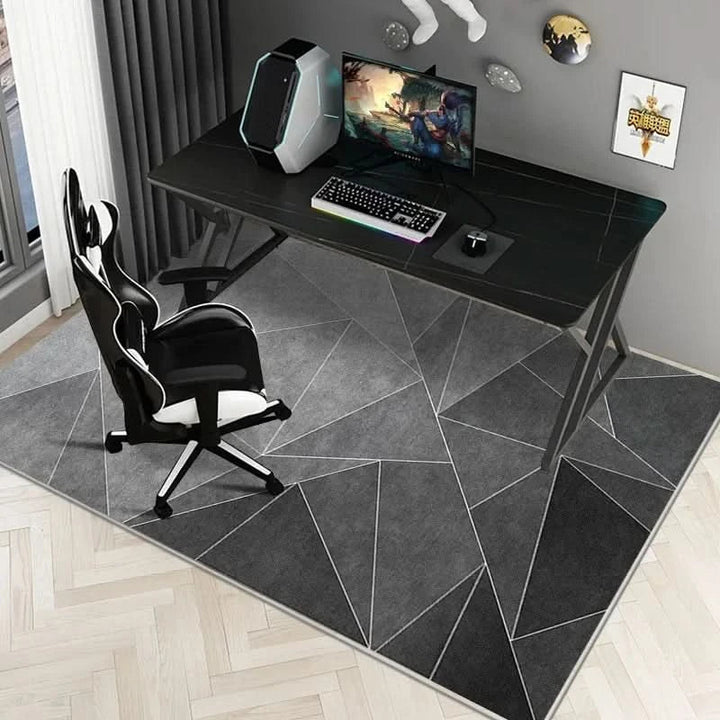 Washable office chair mat for hard floors, crystal velvet anti-slip desk pad. Protects floors from scratches.