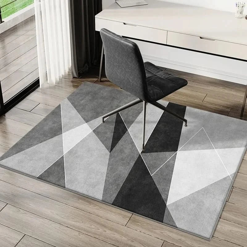 Durable crystal velvet washable chair mat, ideal hard floor protector. Anti-slip, easy clean for home office.