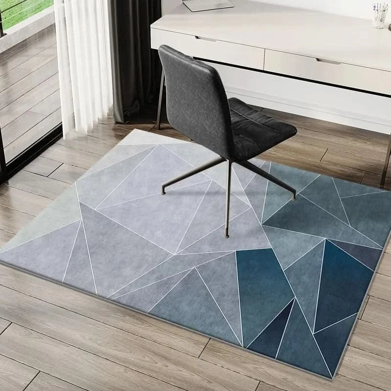 Washable, anti-slip office chair mat for hard floors. Crystal velvet floor protector & scratch guard desk pad.