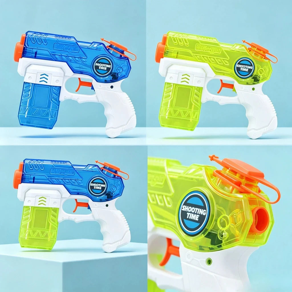 Portable kids' water gun, a versatile toy for summer play. Great for beach, pool, backyard games, and water fights.