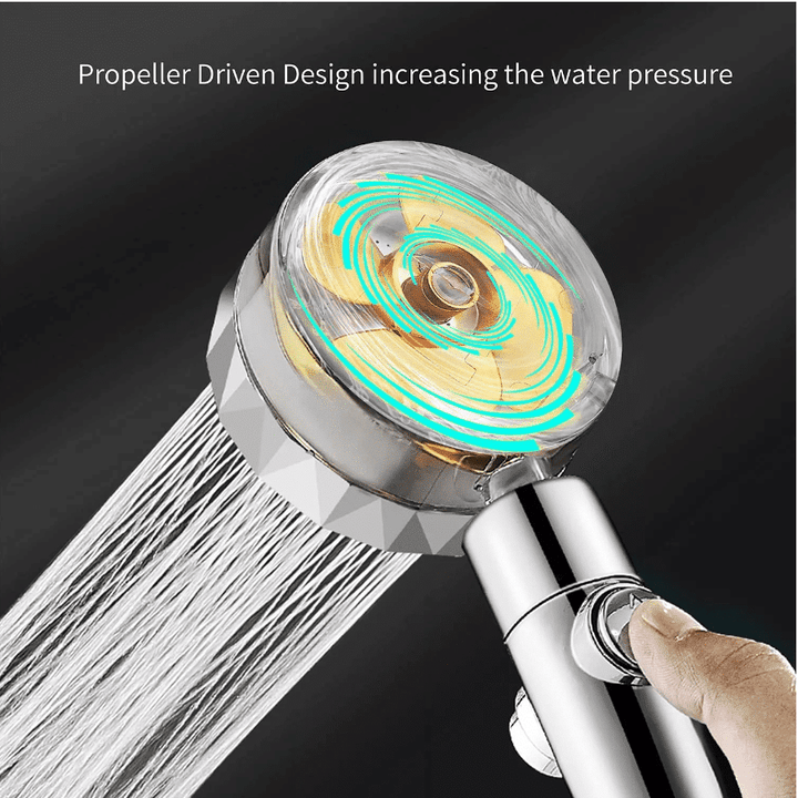 Eco-friendly, water-saving shower head, offering high pressure for a luxurious, comforting bathroom shower.