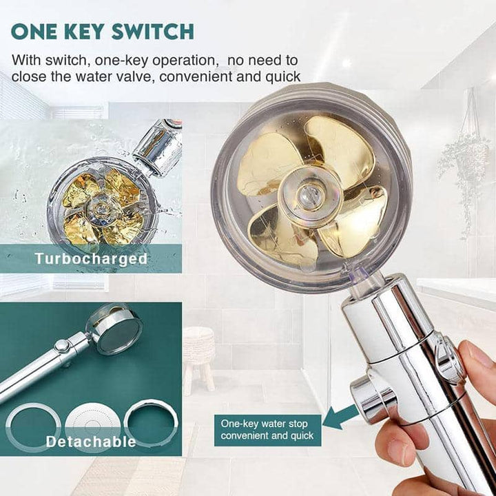 Easy-install chrome shower head, featuring high-pressure and water-saving technology for any bathroom.