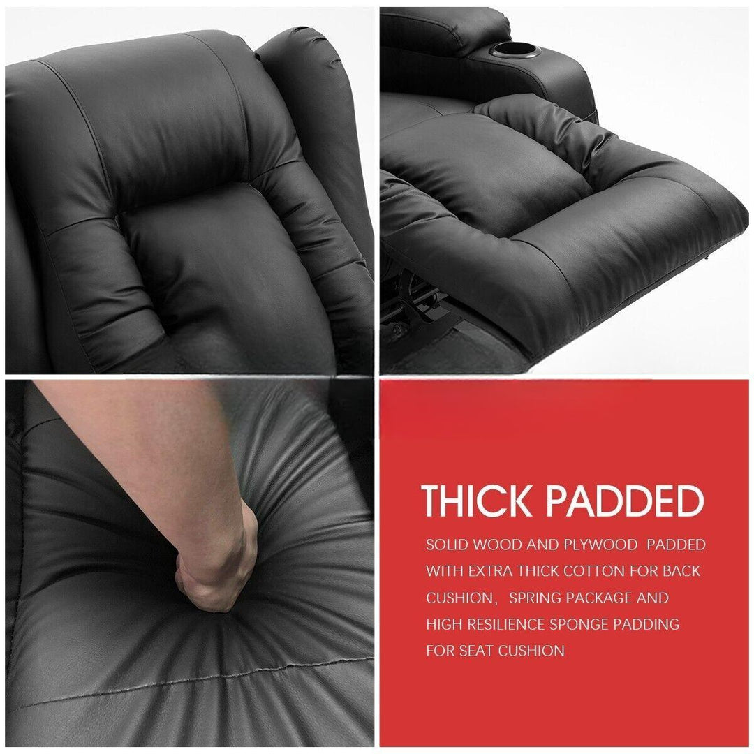 Modern leather electric recliner massage chair, a key piece of comfort furniture for ultimate relaxation in any home setting.