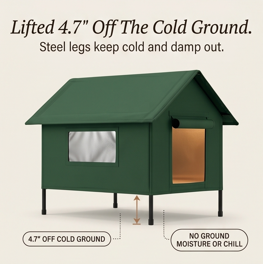 Premium outdoor cat house, thermal warming lining & waterproof design for ultimate winter comfort.