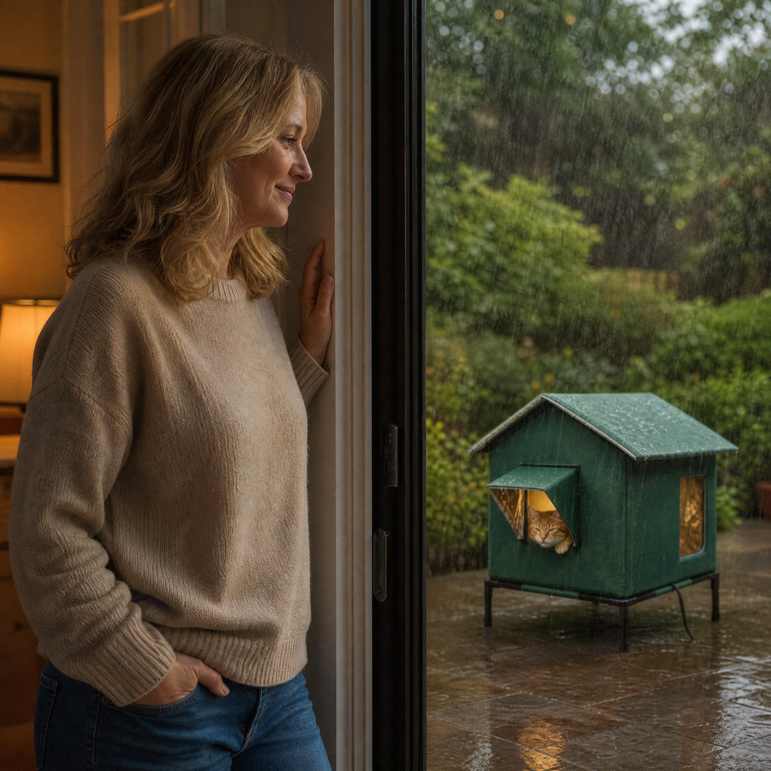 Insulated stray cat house, offering waterproof protection & warmth for outdoor felines.