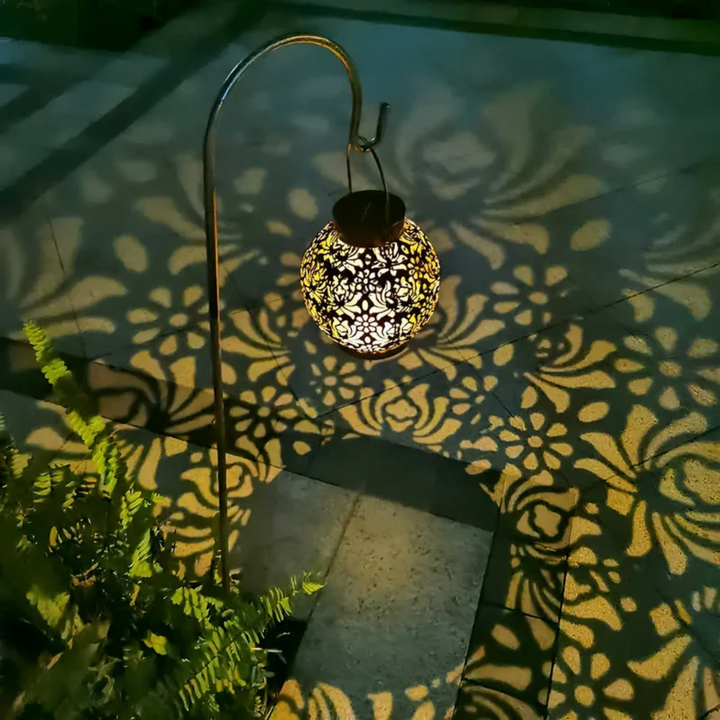 RadiantGlow waterproof solar LED garden lamp. Creates cozy outdoor ambiance on patios with ease.