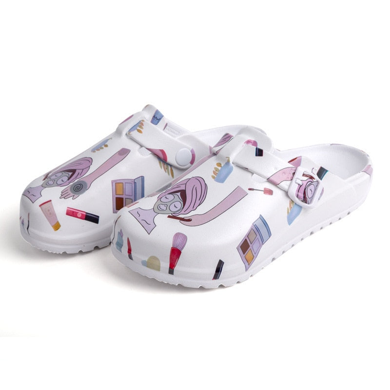 Hygienic women's waterproof clogs, lightweight design with slip-resistant soles for safety.