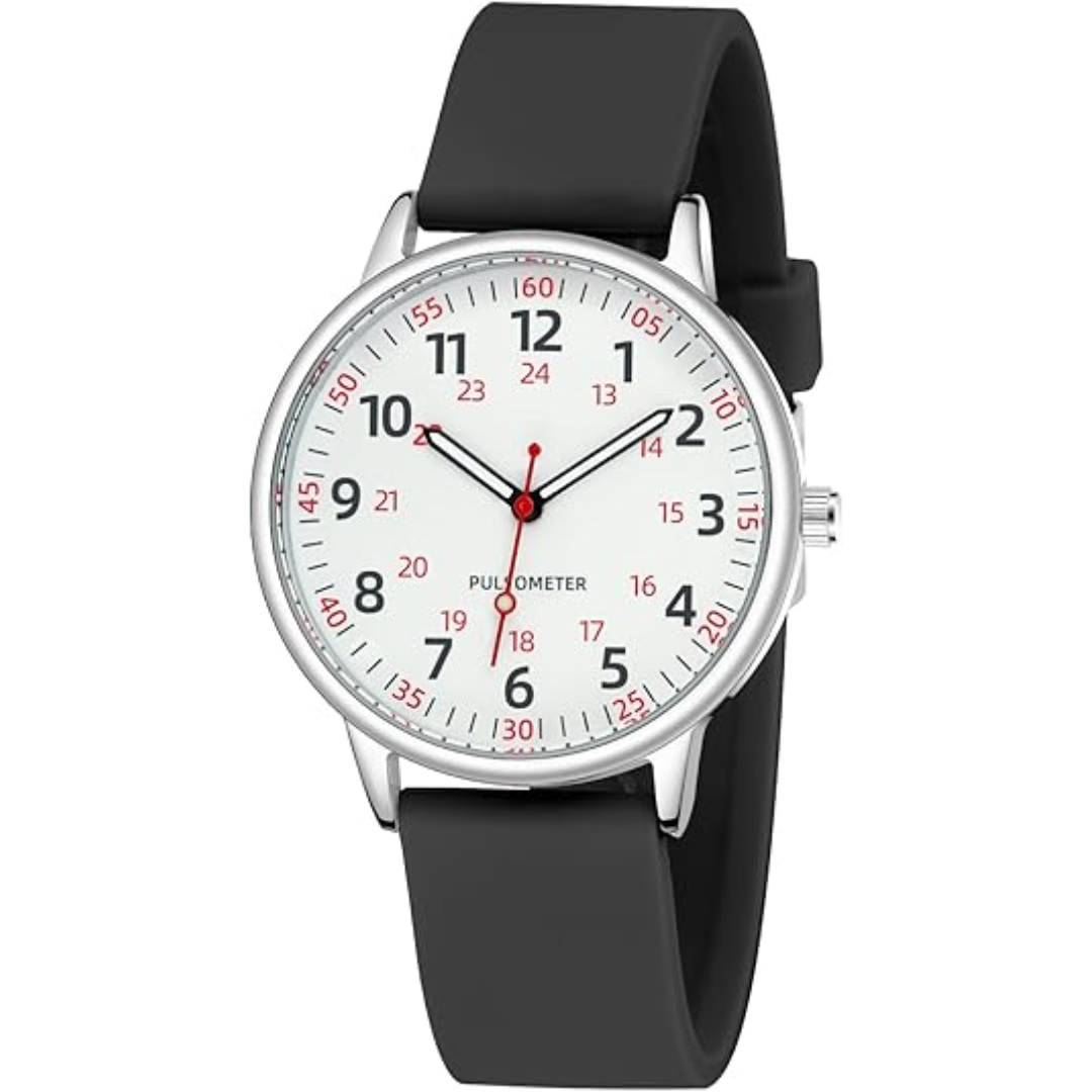 Essential unisex waterproof nurses watch with a sleek analog design, perfect for demanding healthcare environments.