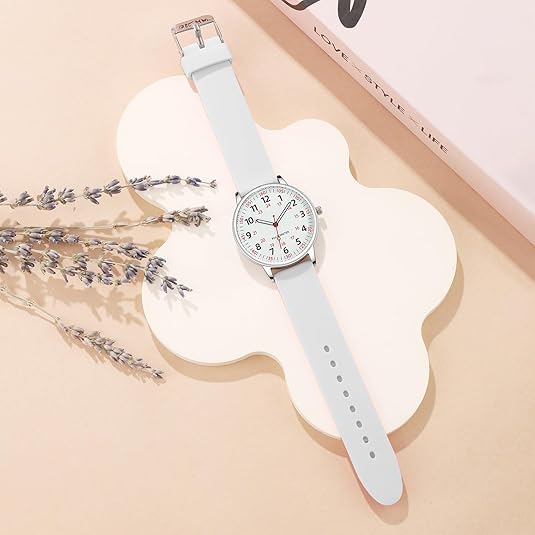Healthcare-grade waterproof analog watch for nurses, designed for durability & easy sanitization in medical settings.