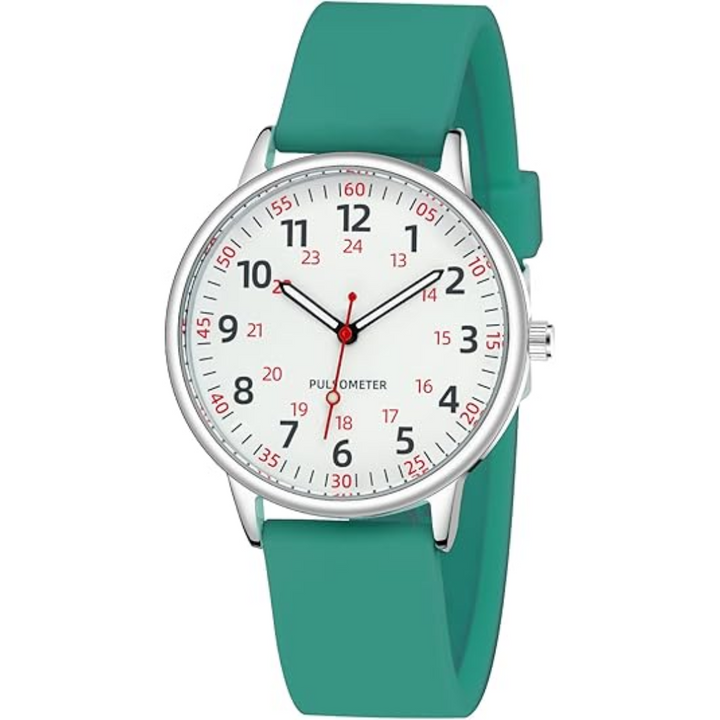 Easy-to-clean waterproof nurses watch, unisex design with a precise analog display, ideal for any medical environment.
