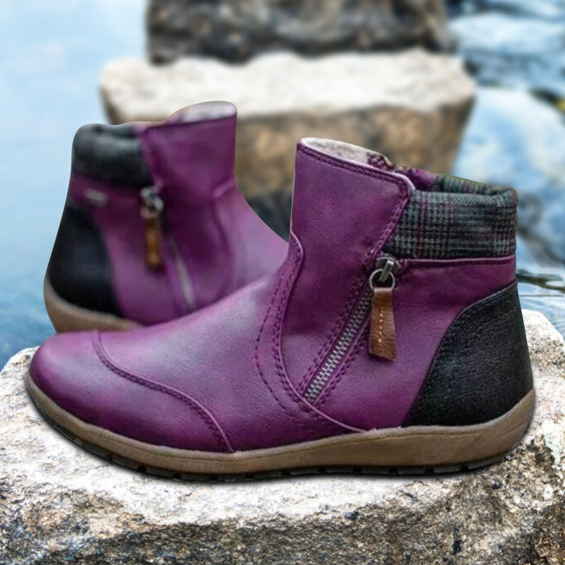 Comfortable women's orthopedic zipper boots. Waterproof design, non-slip sole for all-weather.