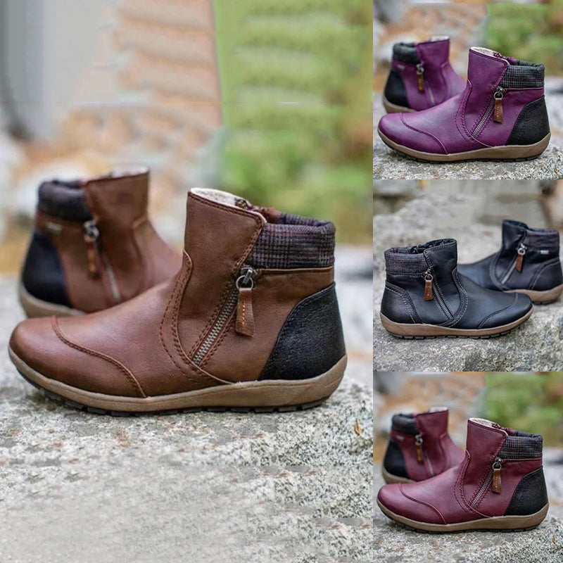 Women's waterproof orthopedic boots with zipper. Perfect for all-weather comfort & fashion.