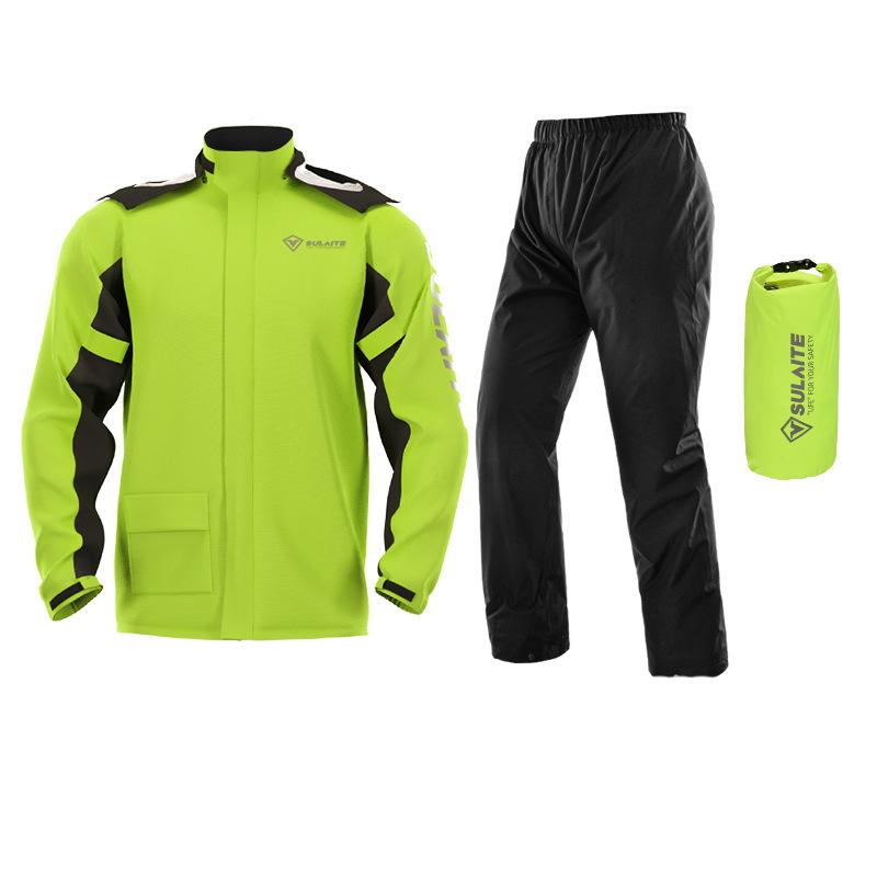 Men's lightweight waterproof rain suit for hiking. Durable jacket & pants, ideal outdoor gear.
