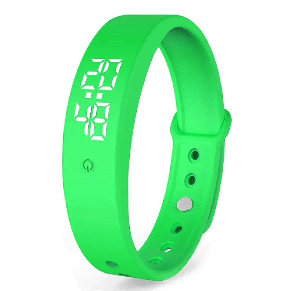 Sleek unisex waterproof smartwatch, black silicone strap, perfect for fitness tracking & daily wear.