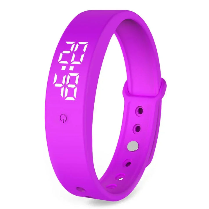 Active user wearing a black waterproof fitness tracker smartwatch, monitoring health during exercise.