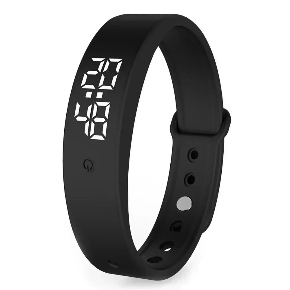 Modern unisex waterproof smartwatch with vibration notifications for calls, texts, and activity reminders.