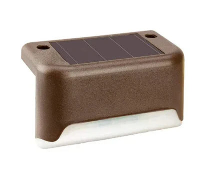 Energy-efficient solar deck light, ideal for illuminating patios, decks, and gardens wirelessly.