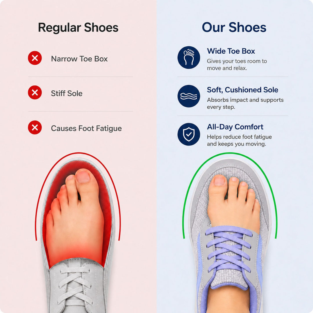 Everyday women's Wave comfort shoes, designed with arch support for prolonged walking.