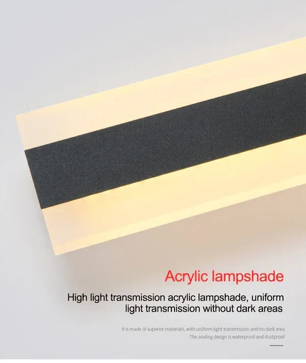 Easy-install modern LED wall lamp, durable outdoor lighting for porch, patio, or garden, stylish home accent.