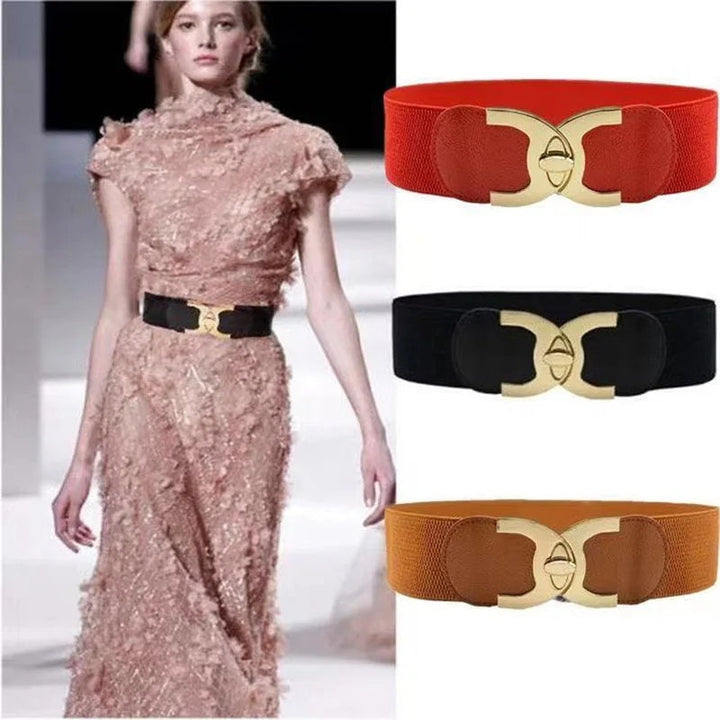 Women's Wide Parisian Chic Belt, an elegant fashion accessory for dresses & waists.