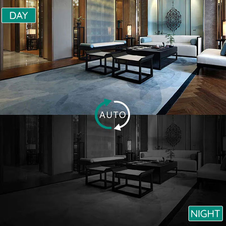 WiFi security camera, compact HD video & audio, easy phone access for remote home surveillance.