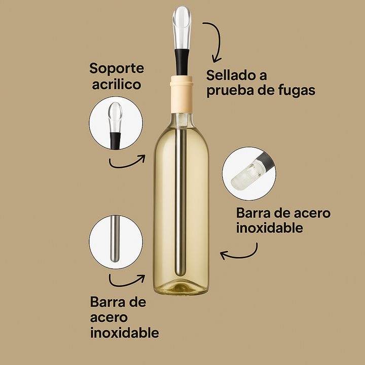 Elegant wine aerator for enhanced flavor. Part of a two-for-one barware set, ideal for wine enthusiasts.