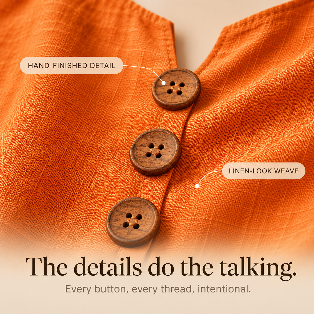 Winslow V-neck blouse: relaxed fit, button-front, ruffle sleeves. A versatile, elegant women's top.