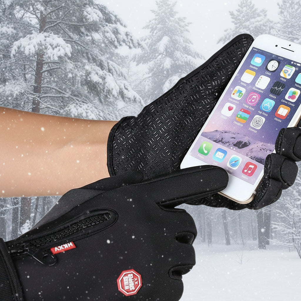 Warm insulated unisex ski gloves with waterproof design, perfect for snow sports & outdoor cold weather adventures.