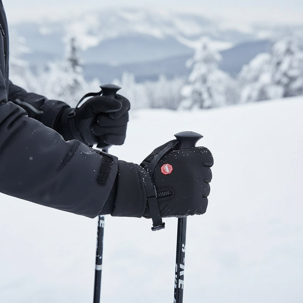 Waterproof winter ski gloves, unisex & insulated. Ideal for cold weather, snow sports, cycling, and outdoor activities.