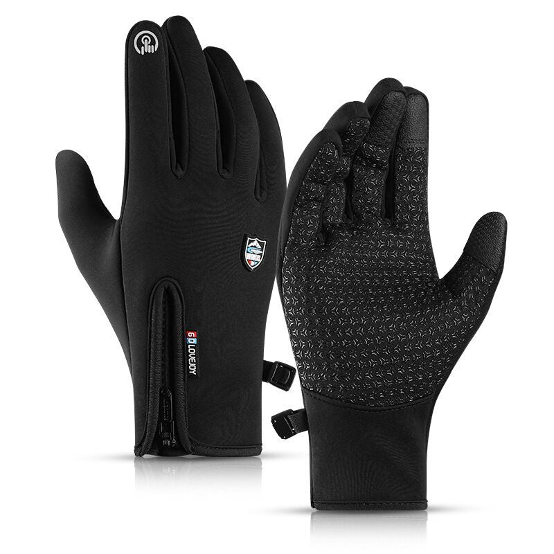 Unisex winter waterproof thermal touchscreen gloves for outdoor cold weather sports.