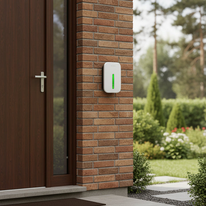 Battery-free wireless doorbell. Effortless setup for robust home security & a clear entryway alert.