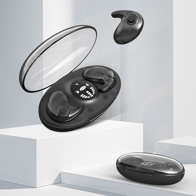Portable wireless sleep earbuds, water-resistant & ultra-light for travel and comfortable all-night wear.