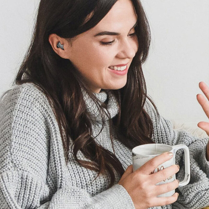 Unisex wireless sleep earbuds, ultra-light, noise-reducing for comfortable all-night wear.