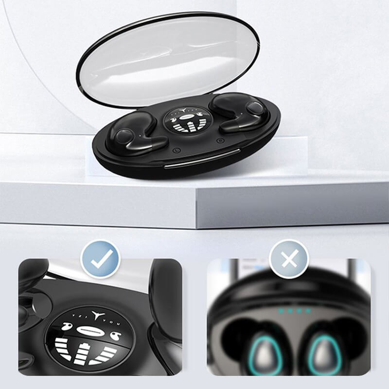 Comfortable wireless sleep earbuds for men & women, ultra-light & discreet for uninterrupted audio.