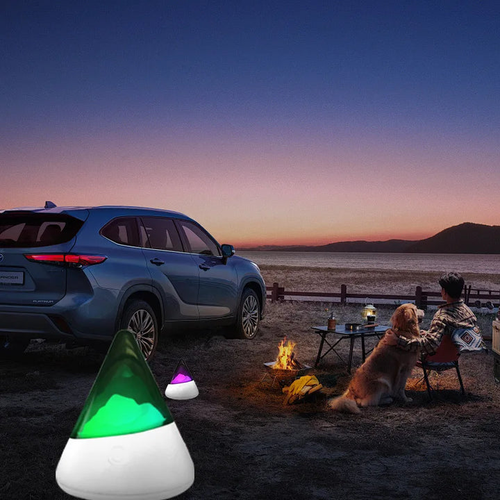 RGB LED wireless night light in an Iceberg shape, offering ambient multicolour lighting & a modern glow.