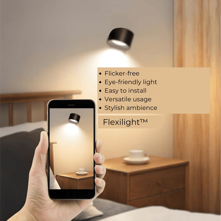 Sleek wireless LED wall light with touch dimmer, 360° magnetic mount, enhancing modern home decor.