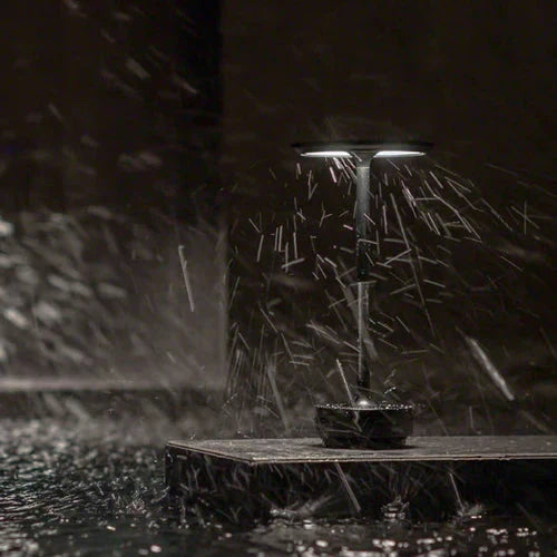 Portable ambient lamp, GlowBeam, wireless, rechargeable, and dimmable for versatile lighting solutions.