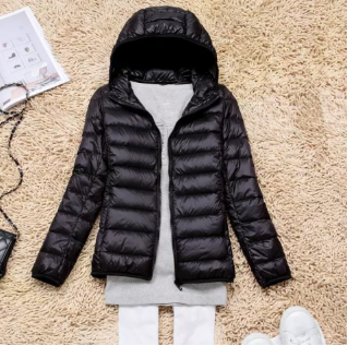 Stylish women's quilted puffer jacket, lightweight & warm for winter fashion. Perfect everyday outerwear.