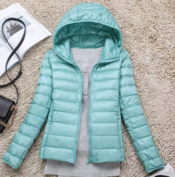 Women's lightweight puffer jacket, a versatile quilted hooded jacket for everyday fall & winter fashion.