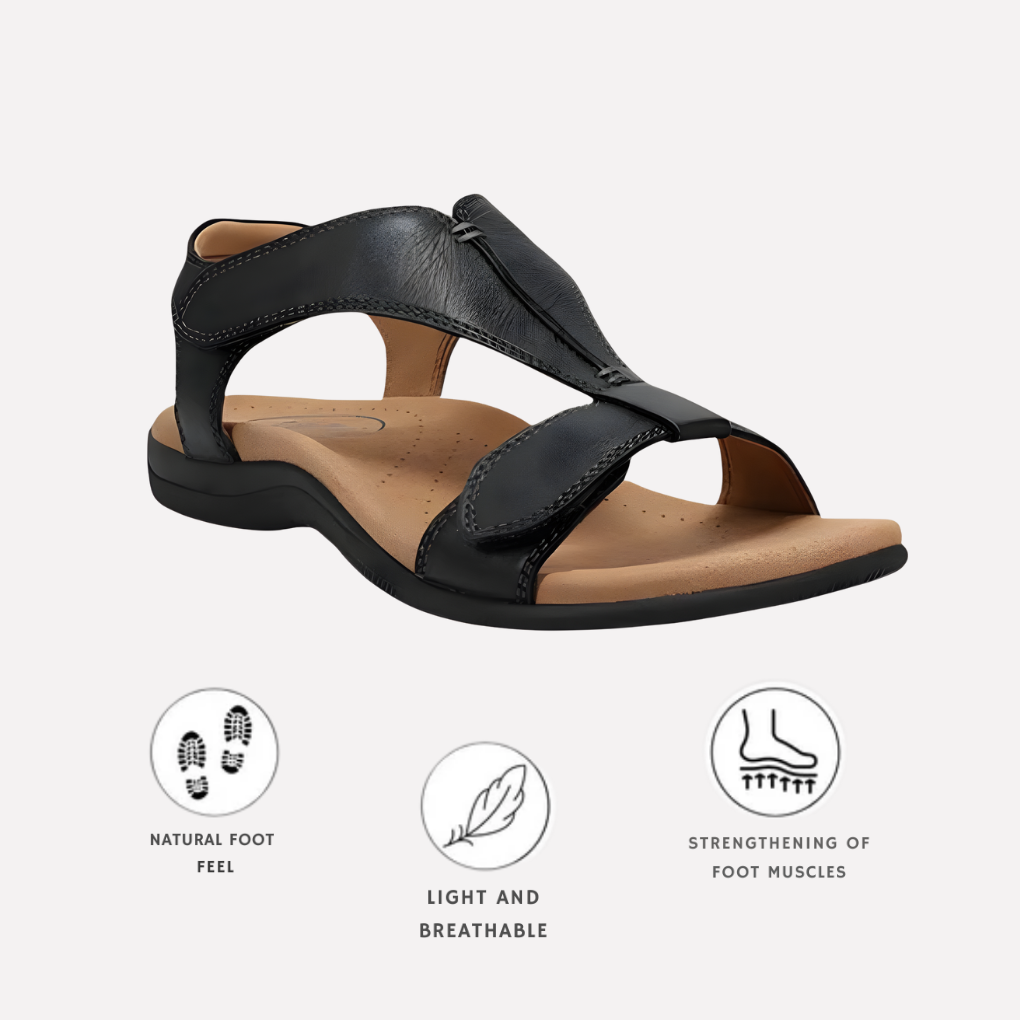 Women's ergonomic sandals with adjustable straps, offering all-day comfort & supportive arch for walking.