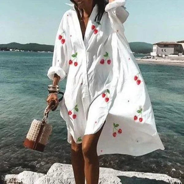 Lightweight women's long sleeve cover-up, a stylish swimwear accessory for beach and resort.
