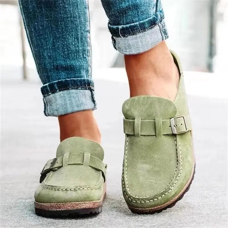 Comfort footwear: Women's orthopedic slippers with strong arch support & non-slip sole.