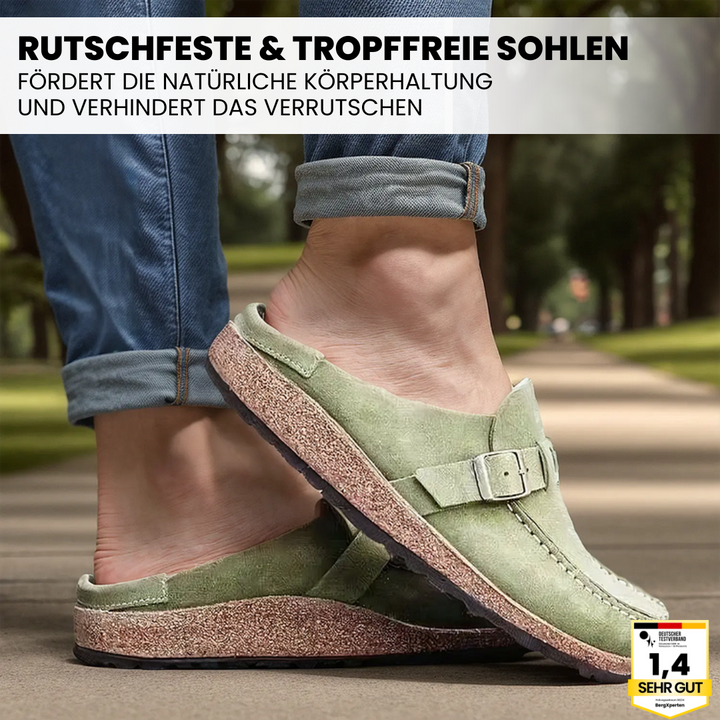 Women's non-slip orthopedic slippers for superior foot support, cushioning, & daily comfort.