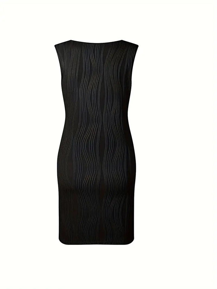 Women's V-neck A-line mini dress. A flattering, versatile, and chic summer and party dress.