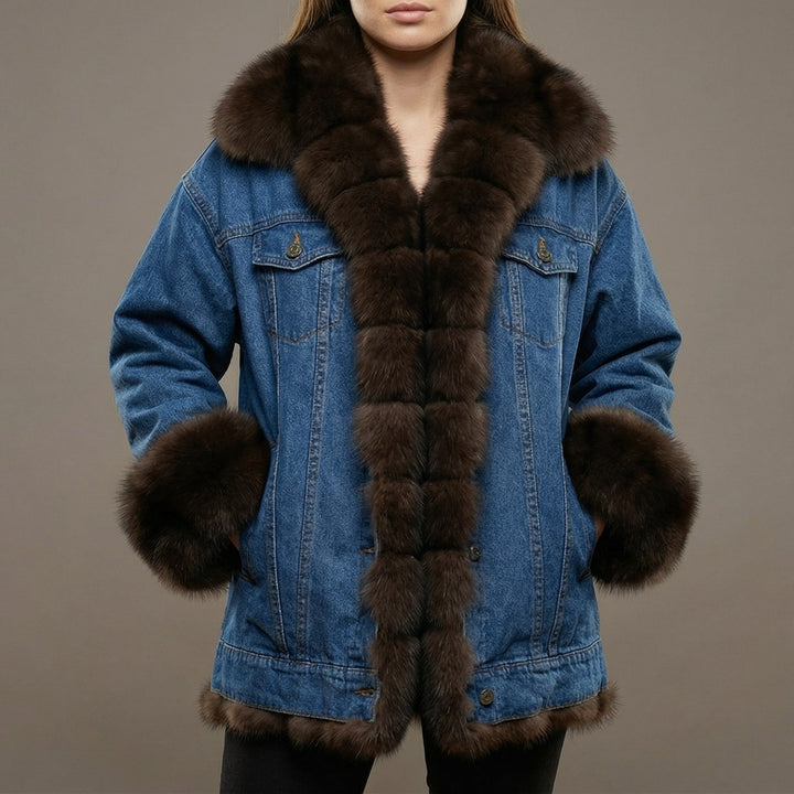 Elevate your winter look with this cozy women's jacket. Warm outerwear, casual style, long sleeve & button closure.