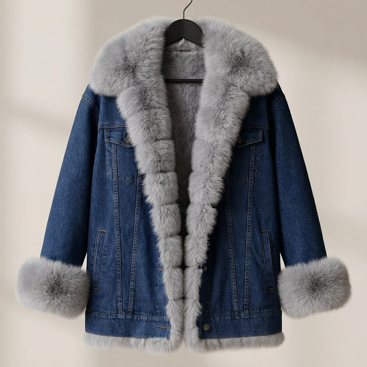 Cozy women's winter outerwear jacket with button closure. Perfect warm, casual everyday style for cold weather.